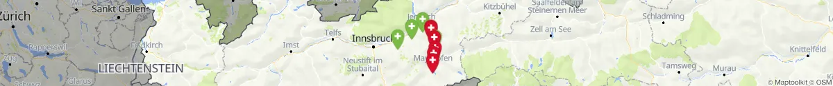 Kartenansicht für Apotheken-Notdienste in der Nähe von Schwendau (Schwaz, Tirol)